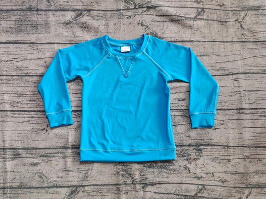 Long sleeves blue kids girls active wear yoga top