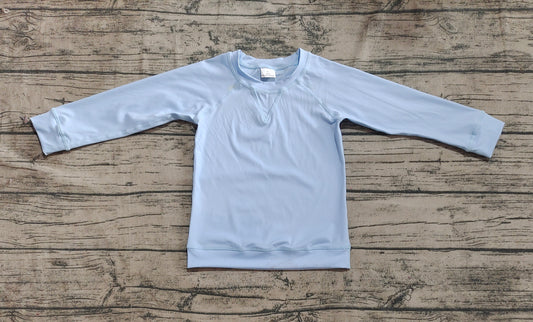 Long sleeves light blue kids girls active wear yoga top