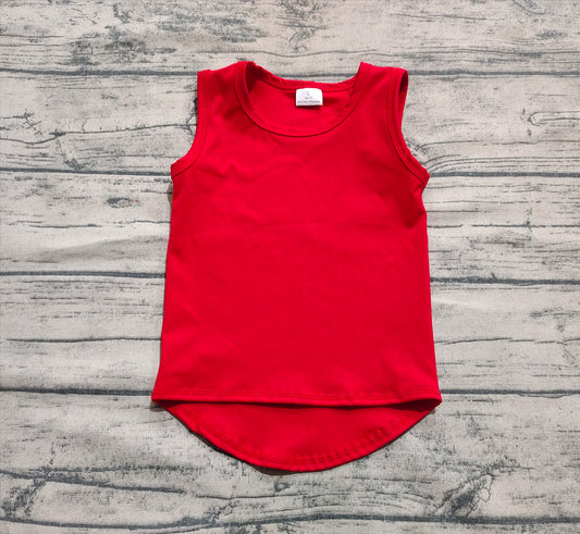 Red sleeveless kids girls activewear top