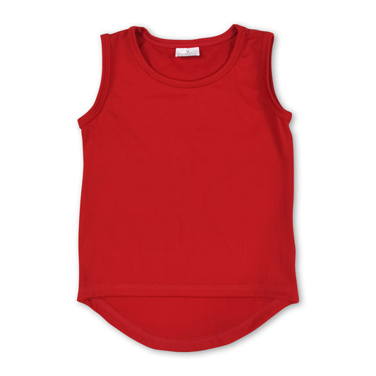 Red sleeveless kids girls activewear top