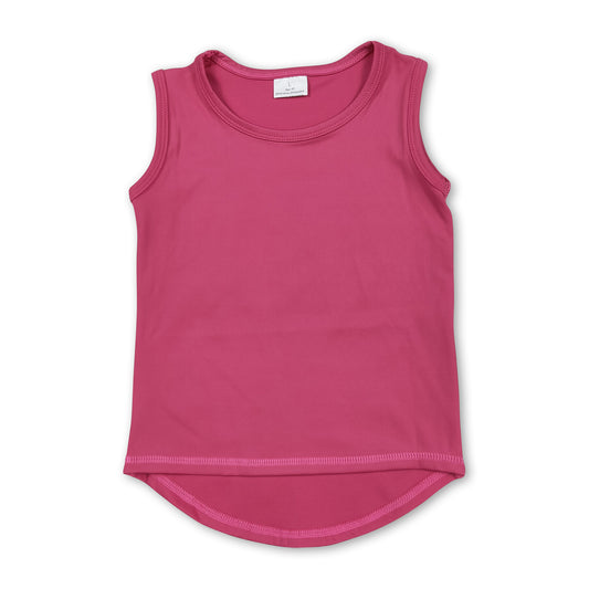 Hot pink sleeveless kids girls activewear top
