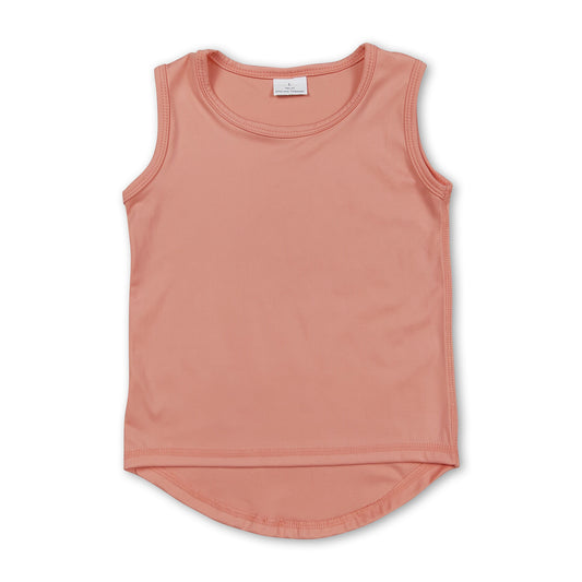 Peach sleeveless kids girls activewear top
