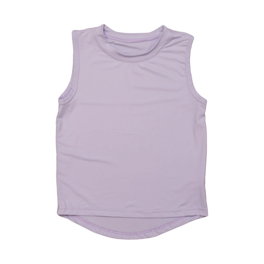 Lavender sleeveless kids girls activewear top