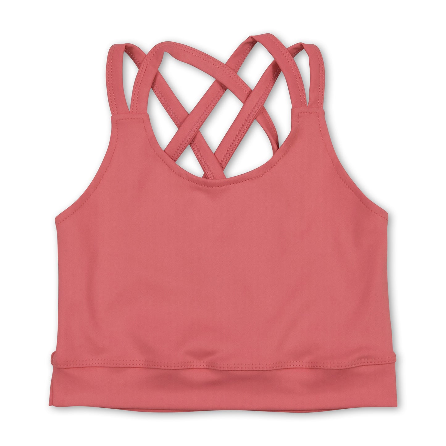 Peach straps kids girls summer activewear crop top