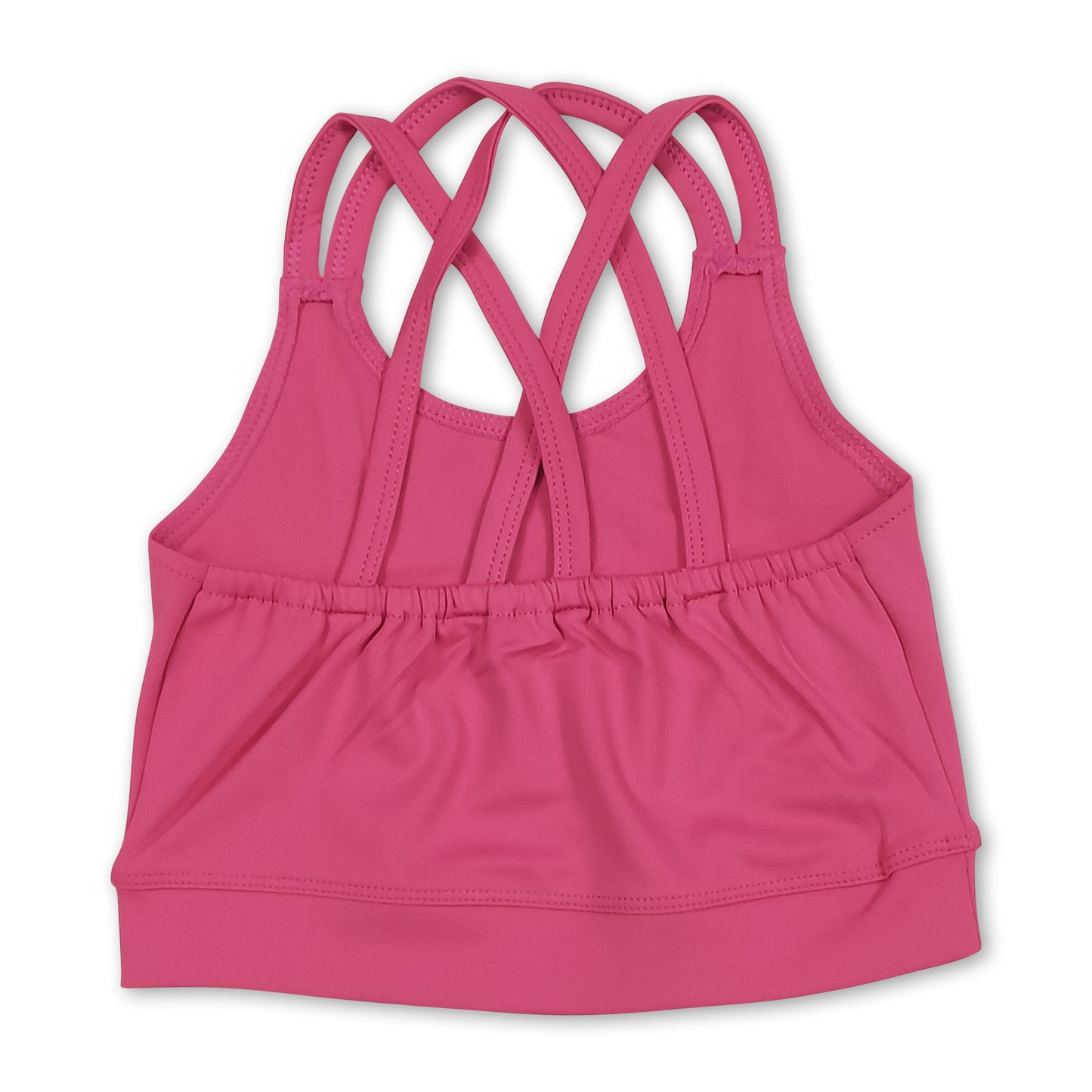 Hot pink straps kids girls summer activewear crop top