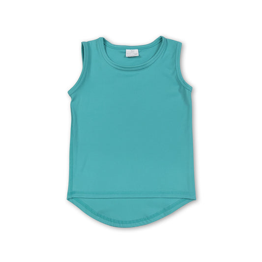 Teal sleeveless kids girls activewear top