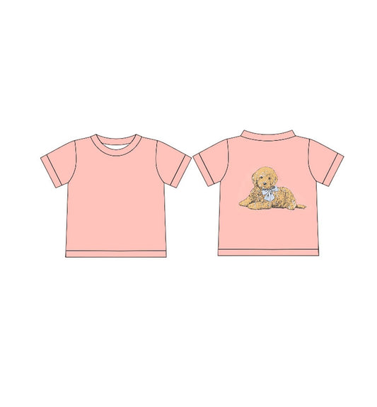 Short sleeves dog print baby kids summer shirt