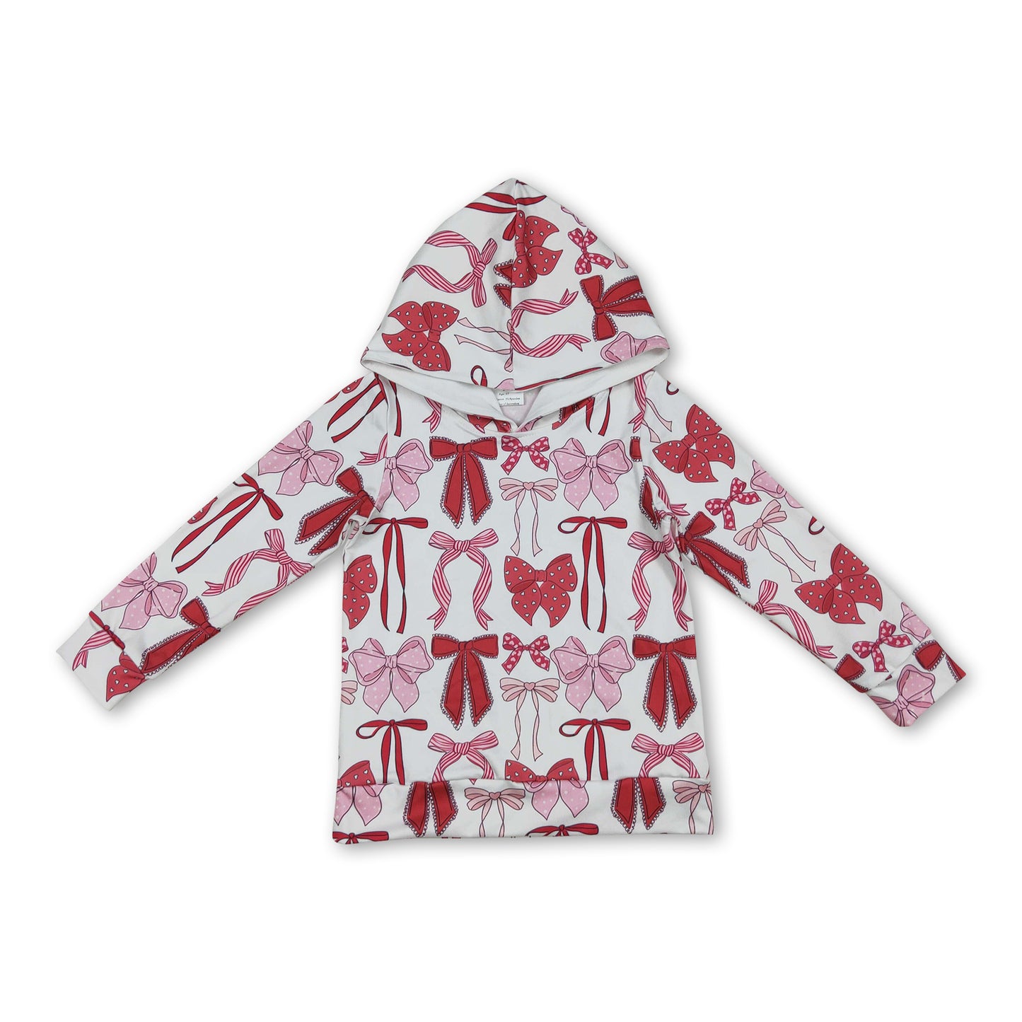 Long sleeves colorful bows baby girls hoodie