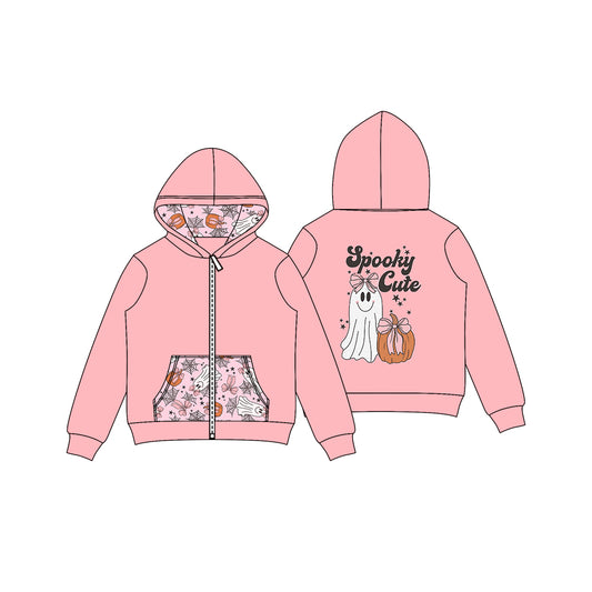 Spooky cute ghost pumpkin pocket girls Halloween jacket