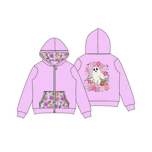 Spooky season ghost pumpkin pocket girls Halloween jacket
