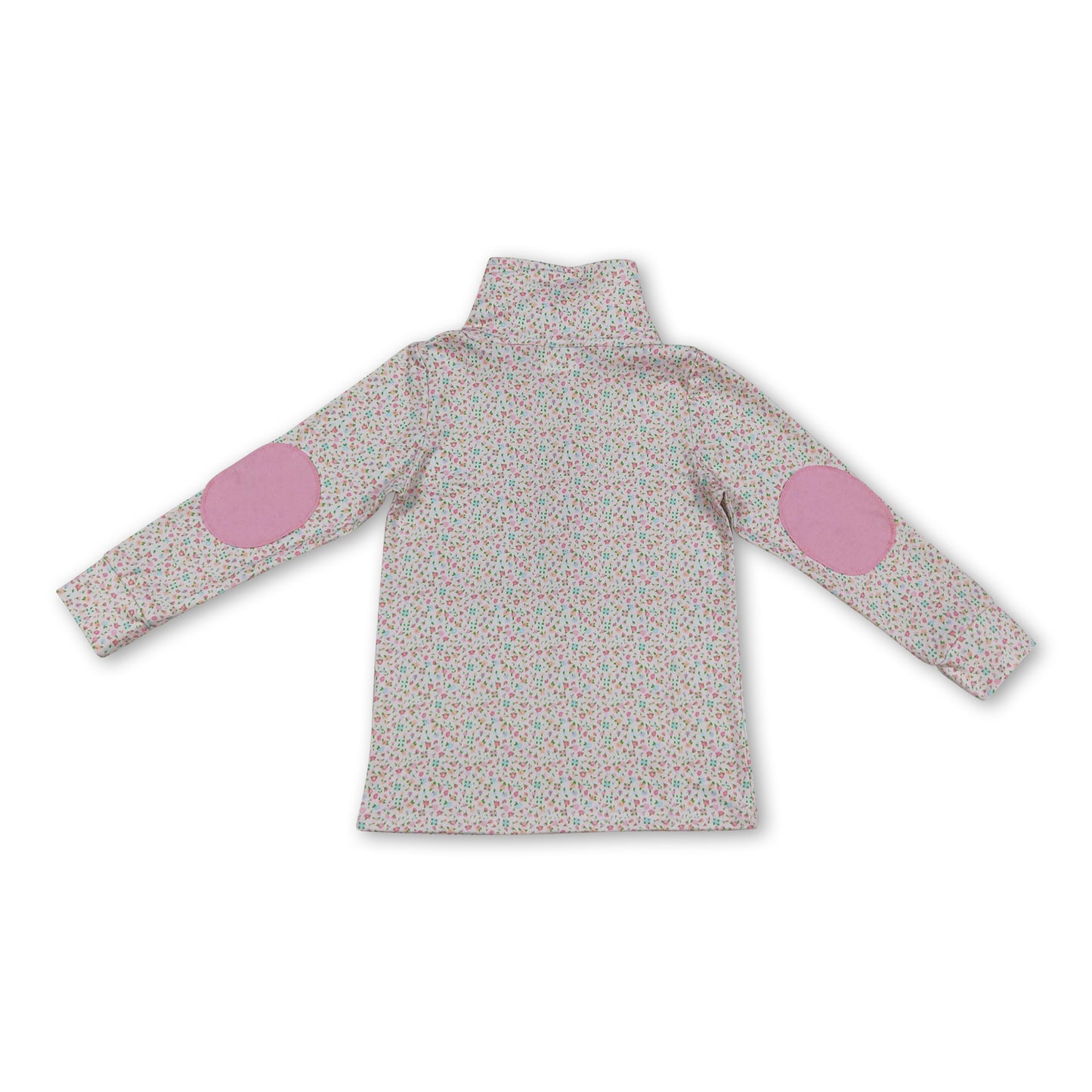 Long sleeves floral kids girls zipper pullover