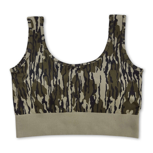 Bottomland camo sleeveless adult women activewear top
