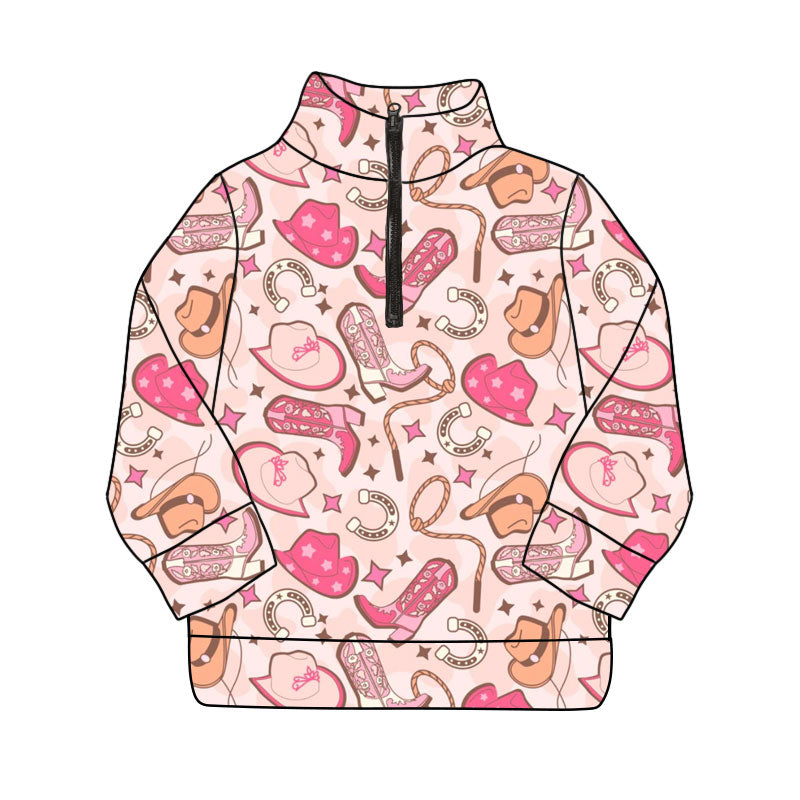 Long sleeves boots hat western women zipper hoodie