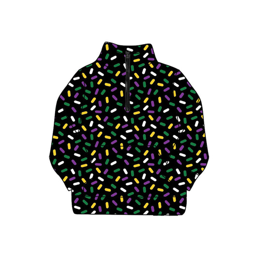 Purple yellow green ice cream sprinkle adult zipper pullover