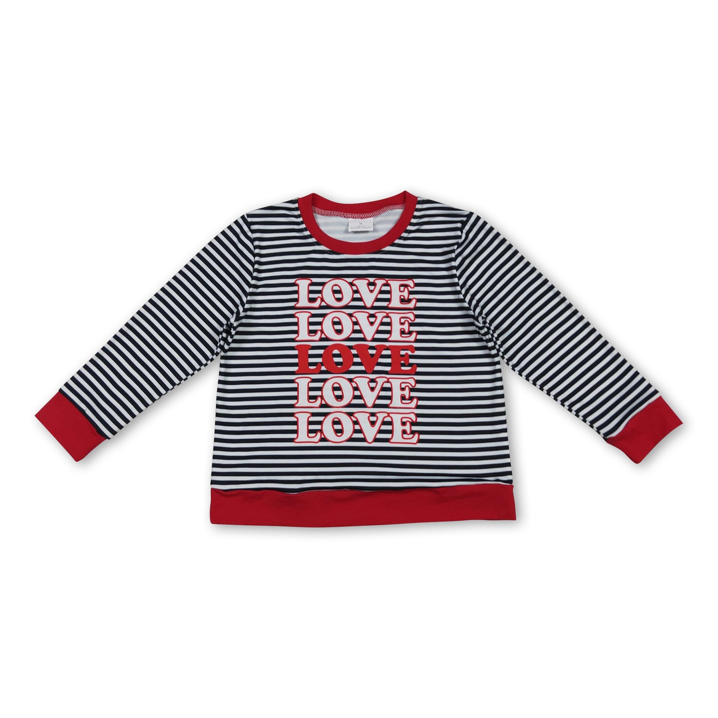 Long sleeves stripe love baby kids Valentine's shirt