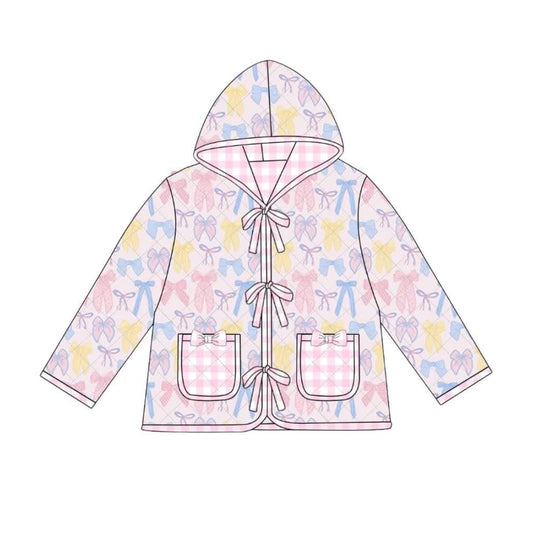 colorful bows print yoga girl hoodie top