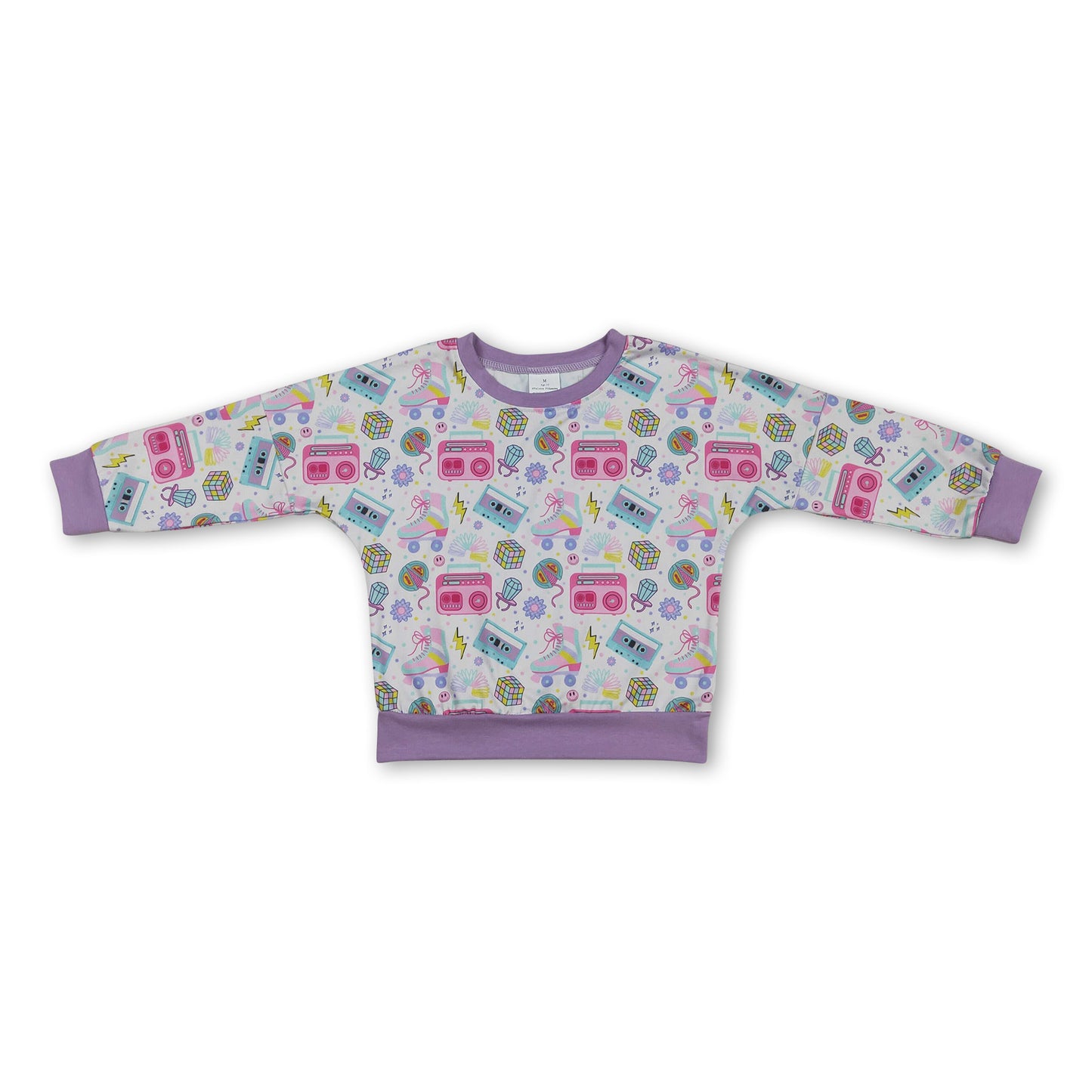 Long sleeves skates music kids girls shirt