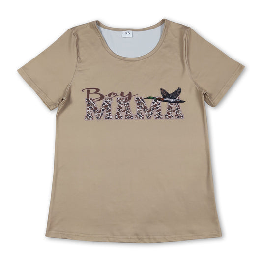 Short sleeves camo boy mama duck adult women shirt