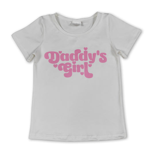Short sleeves pink daddy's girl baby kids summer shirt
