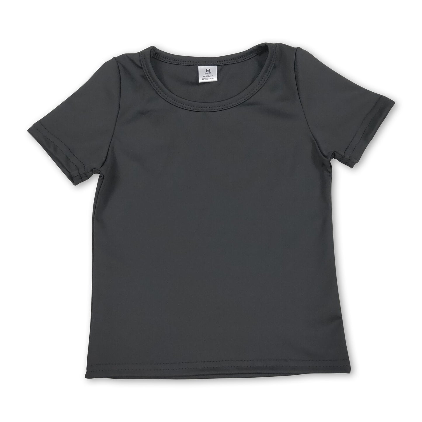 Short sleeves black kids girls summer yoga active top