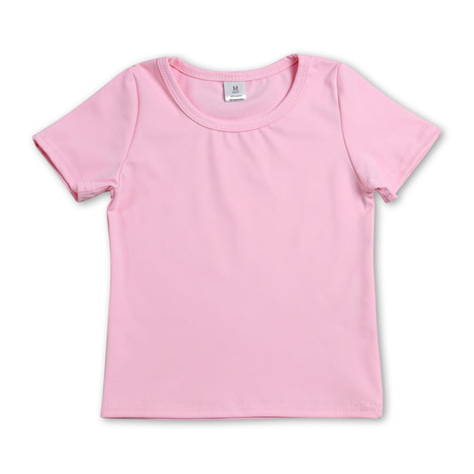 Short sleeves pink kids girls summer yoga active top