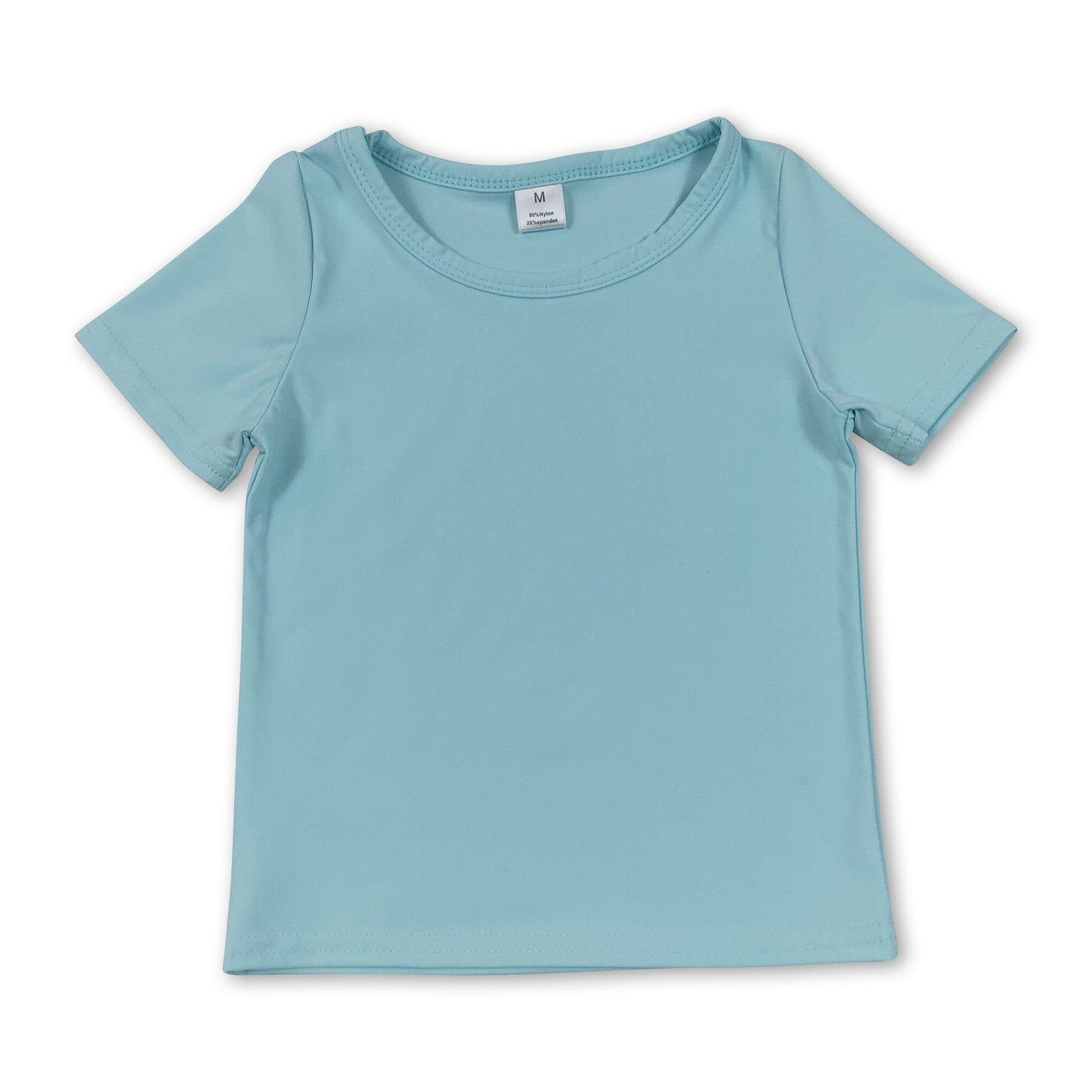 Short sleeves light blue kids girls summer yoga active top