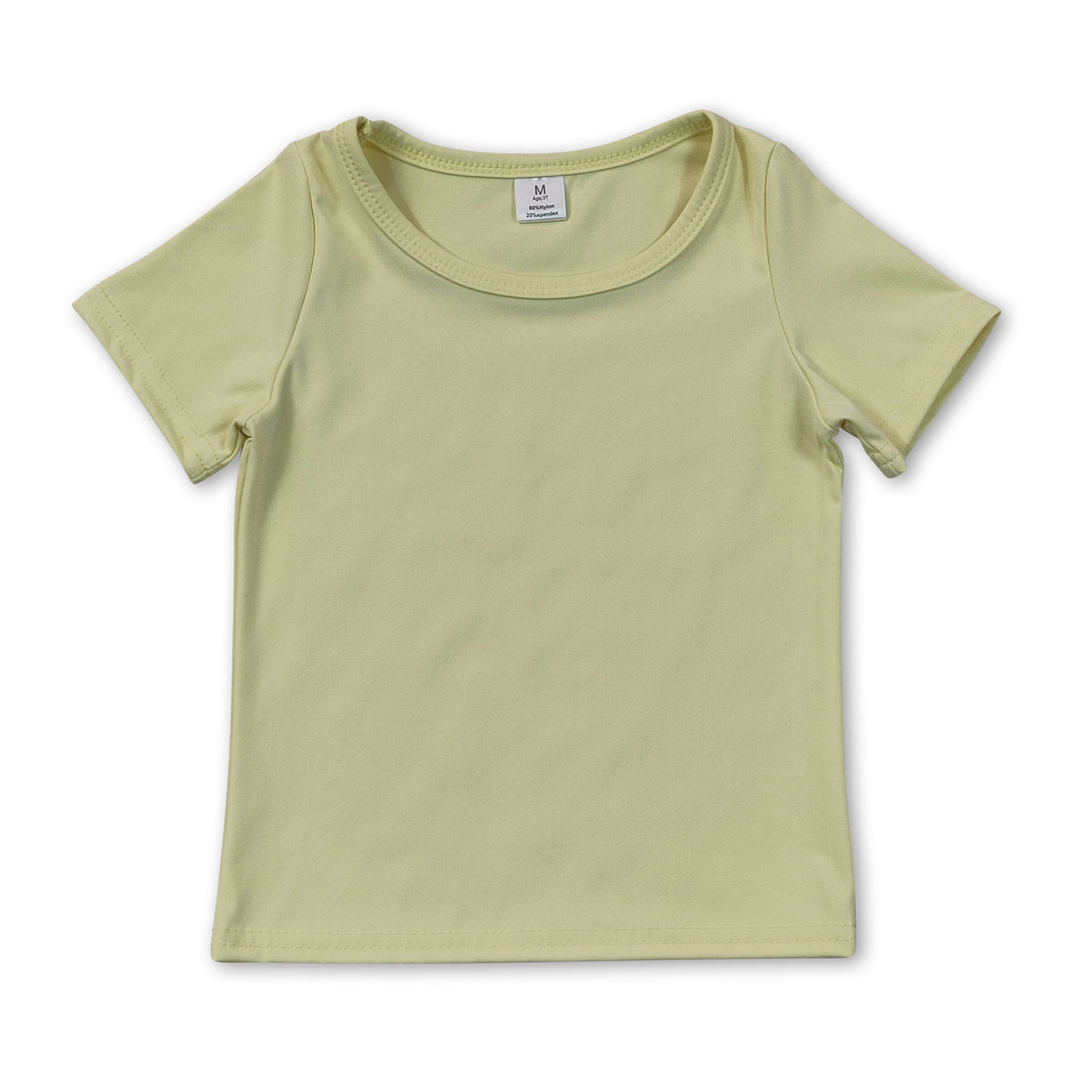 Short sleeves yellow kids girls summer yoga active top