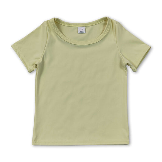 Short sleeves yellow kids girls summer yoga active top