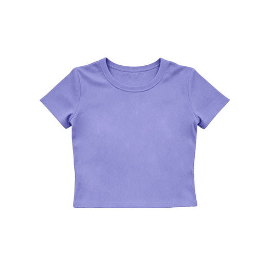 Short sleeves purple kids girls summer yoga active top
