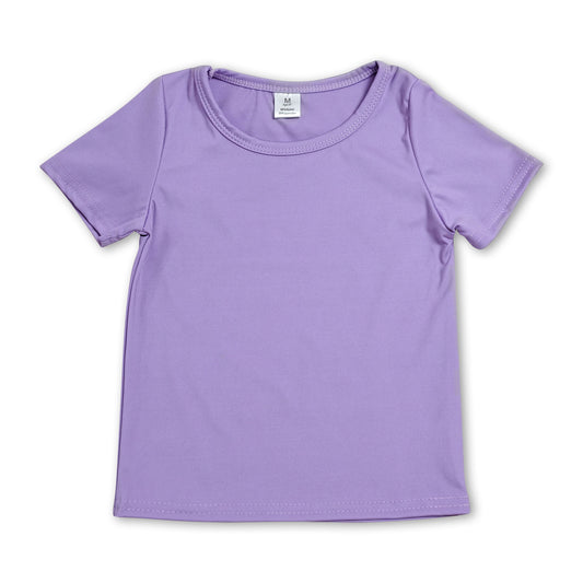 Short sleeves purple kids girls summer yoga active top