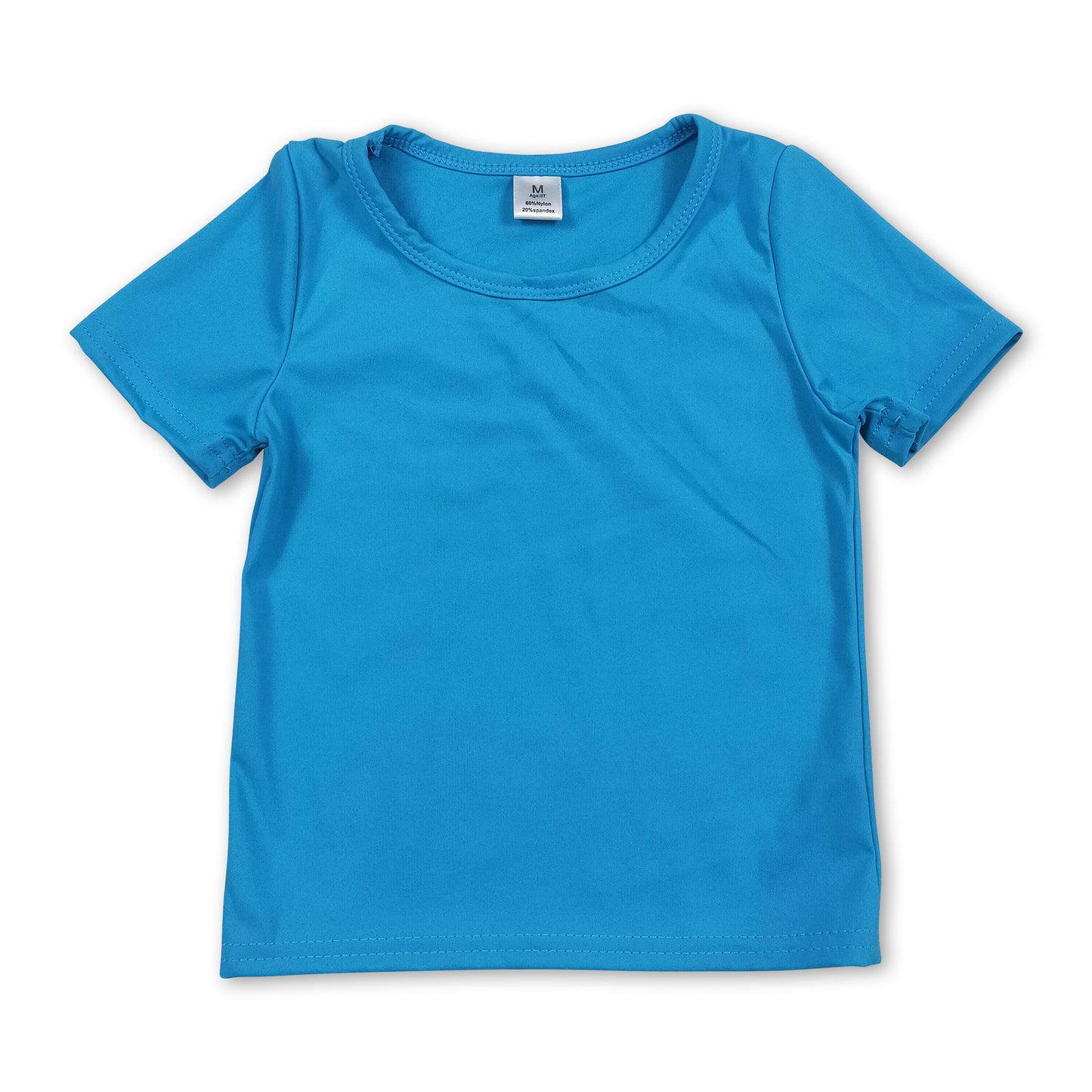 Short sleeves blue kids girls summer yoga active top