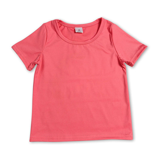 Short sleeves peach kids girls summer yoga active top