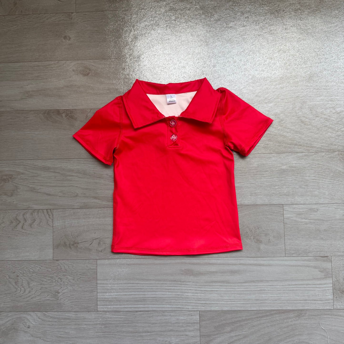 Short sleeves red kids girls summer team active polo shirt