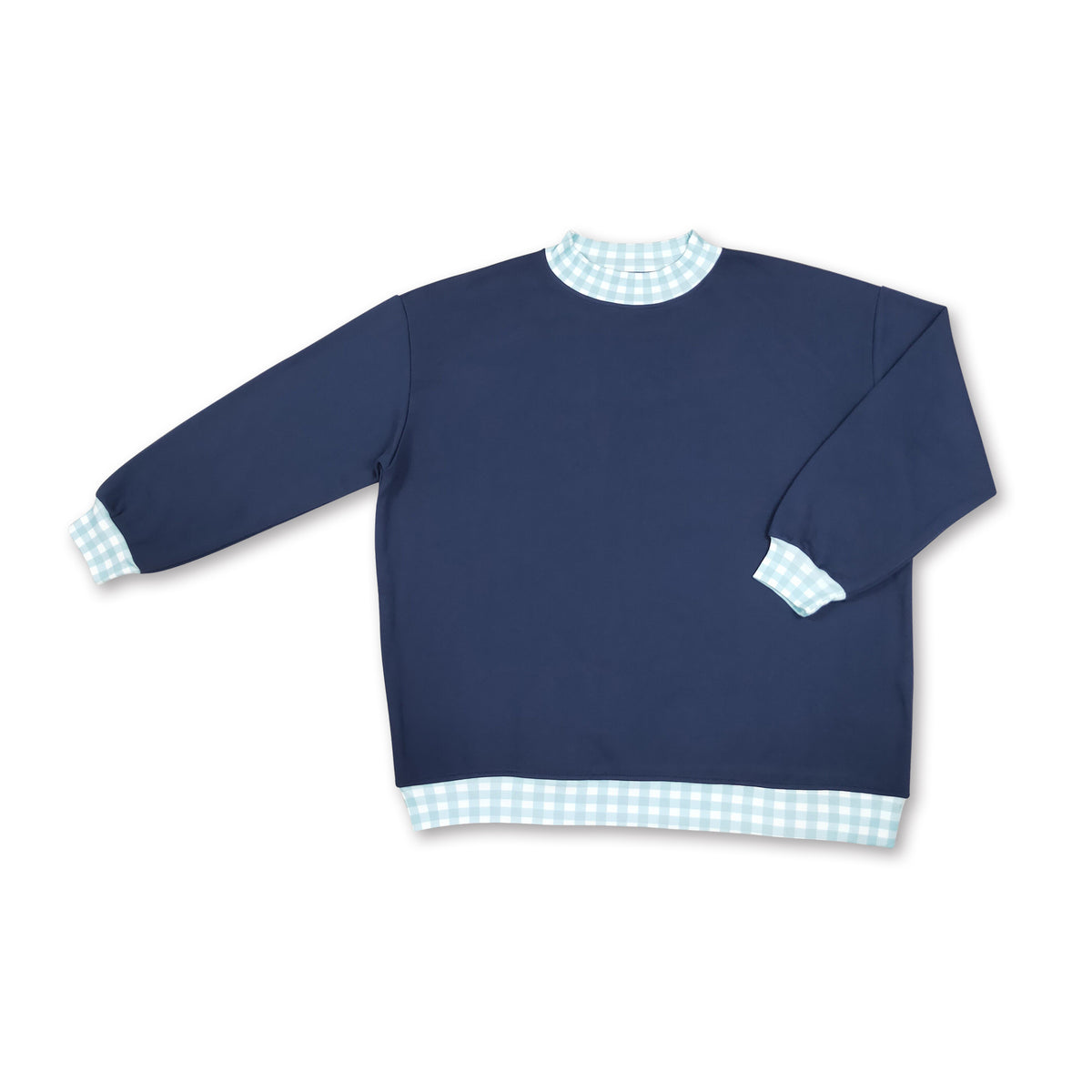 Long sleeves plaid navy adult women sweatshirt