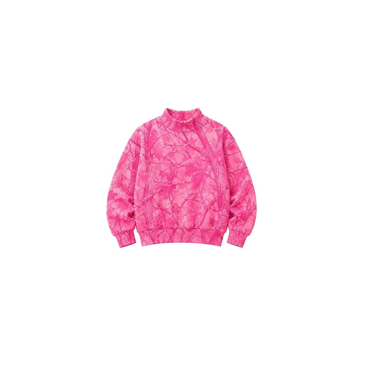 Long sleeves pink leaves camo kids girls fall shirt