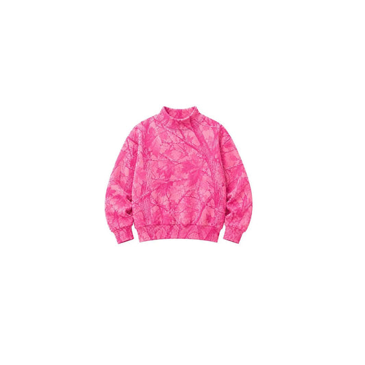 Long sleeves pink leaves camo kids girls fall shirt