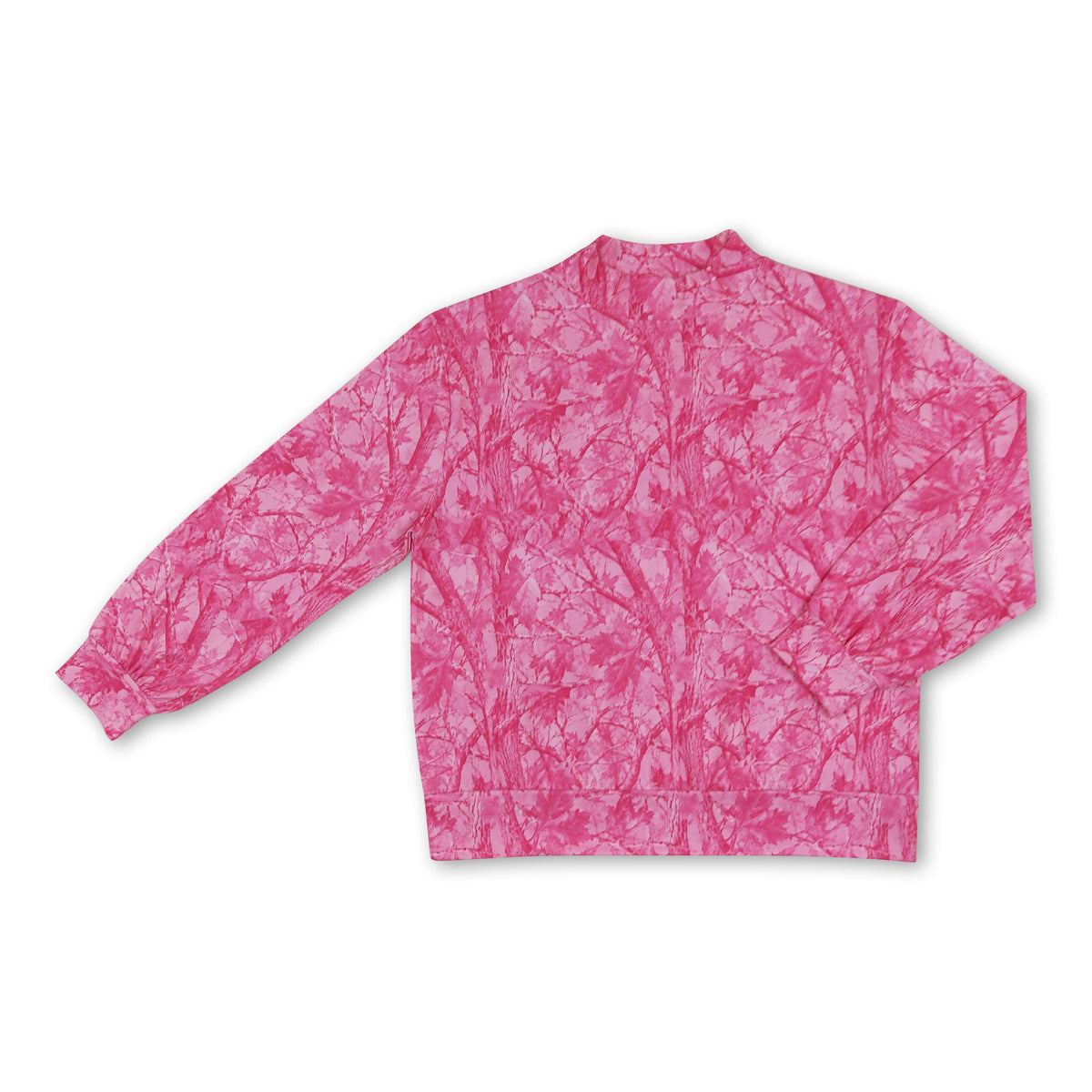 Long sleeves pink leaves camo adult women fall shirt