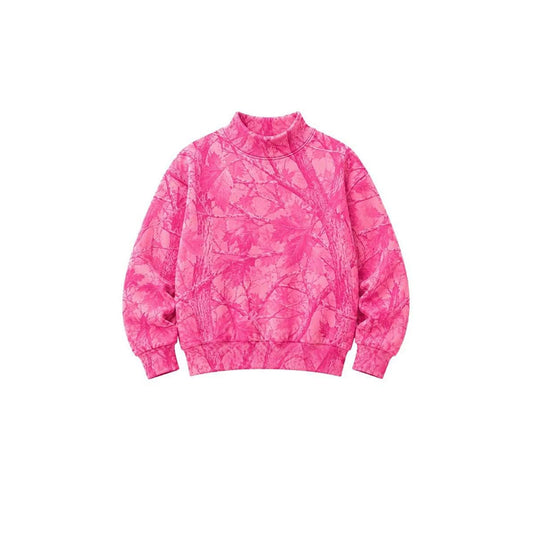 Long sleeves pink leaves camo adult women fall shirt