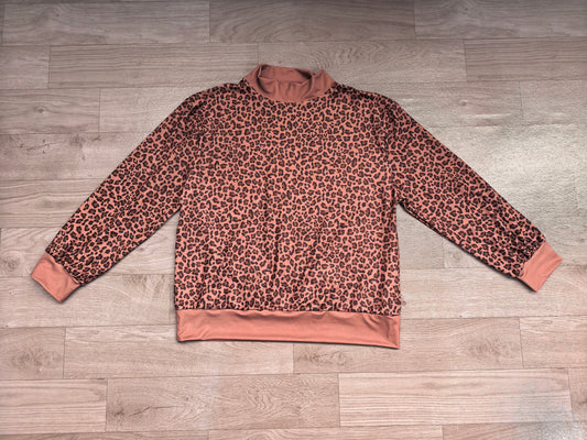 Long sleeves leopard adult women fall top