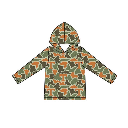 MOQ 5 pcs Long sleeves T camo kids boys summer hoodie