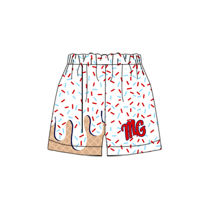 Deadline March 23 white sprinkle M G kids boys team shorts