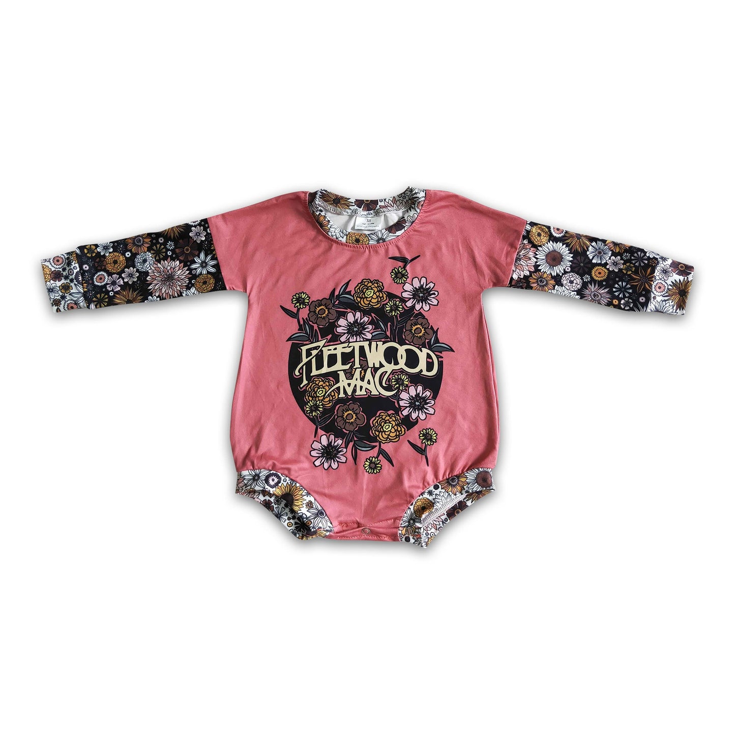 Floral long sleeve baby girls romper