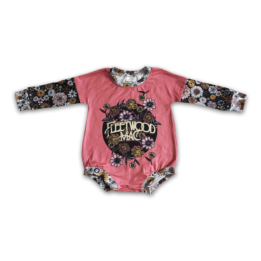 Floral long sleeve baby girls romper