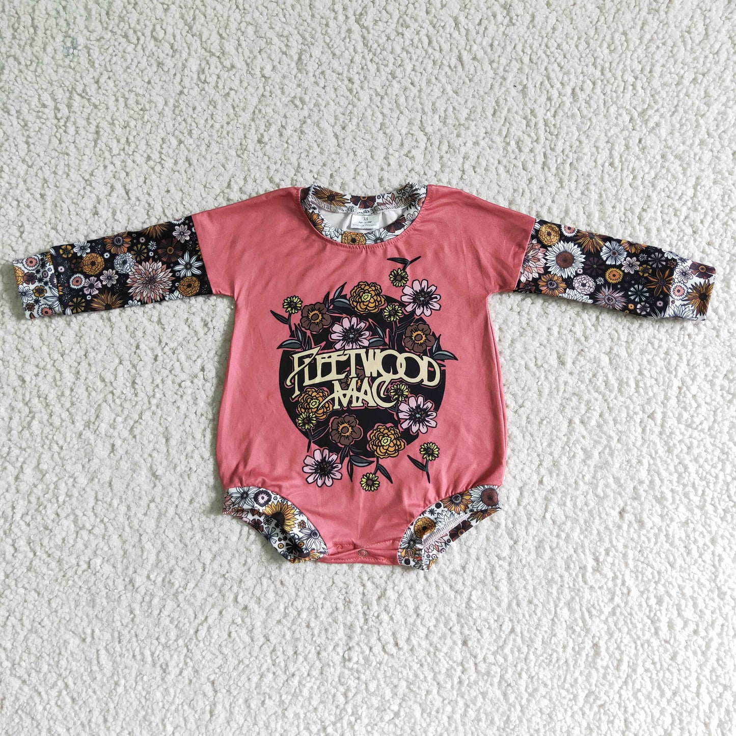 Floral long sleeve baby girls romper