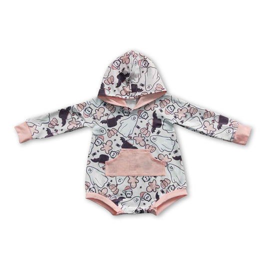 Ghost pumpkin baby kids halloween hooded romper