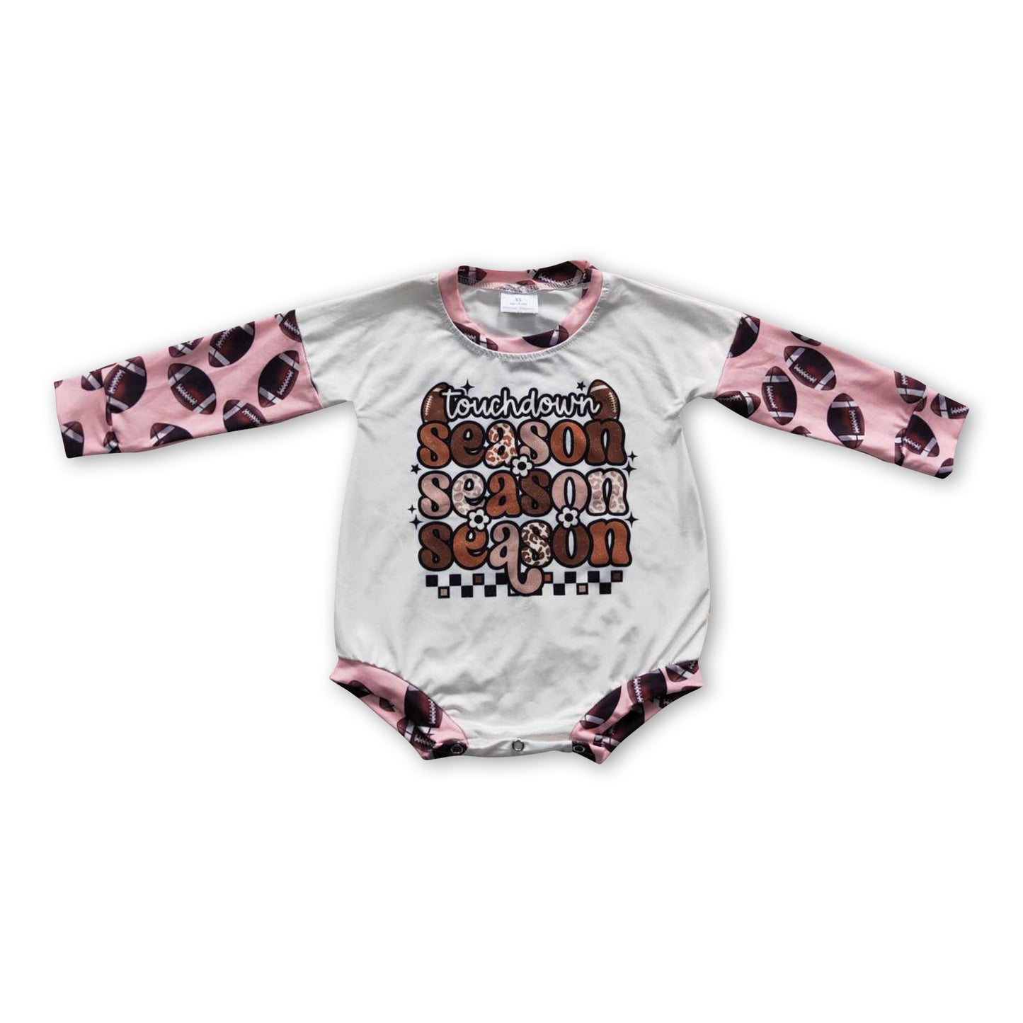 Touchdown season football baby girls romper