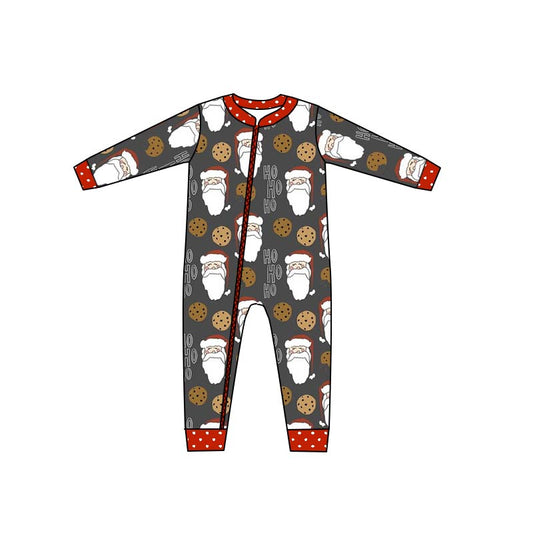 Ho ho ho santa cookie zipper baby kids Christmas romper