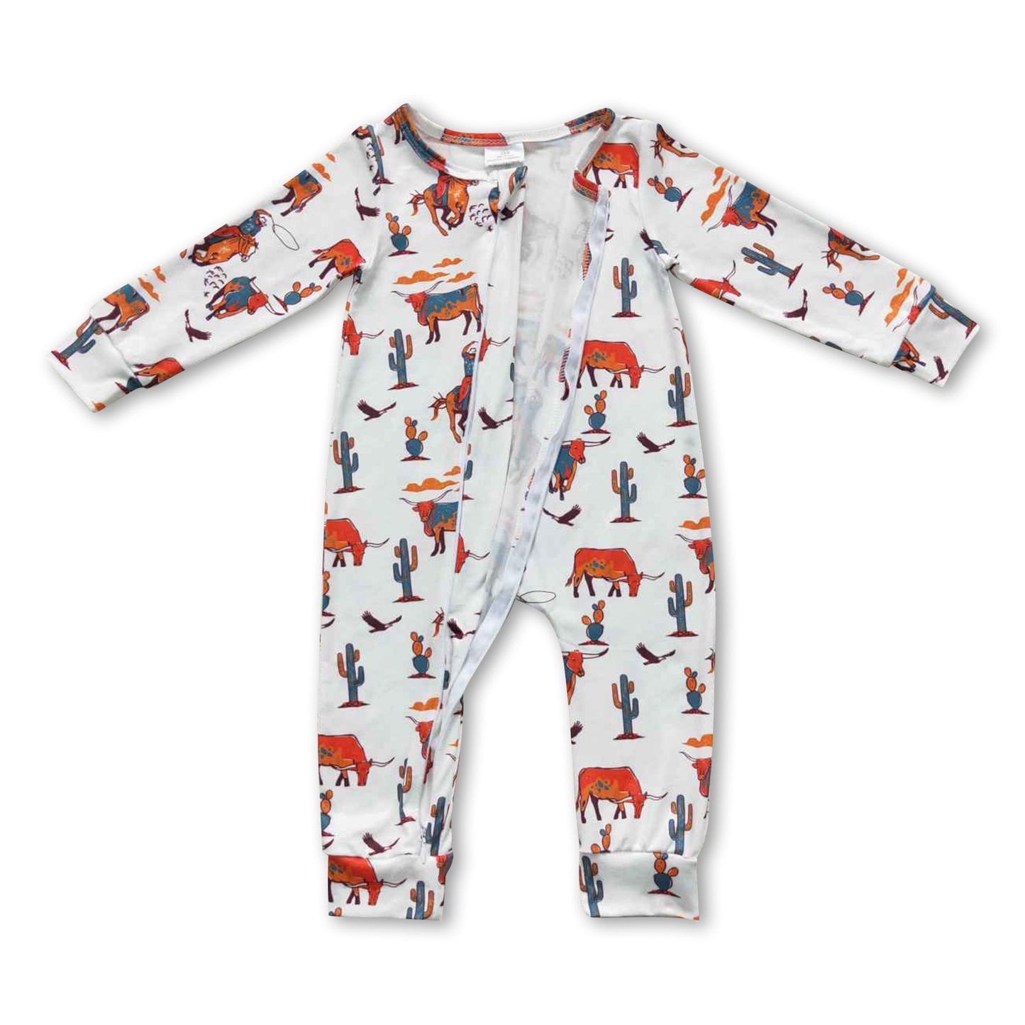 Horse cactus long sleeves baby kids western romper