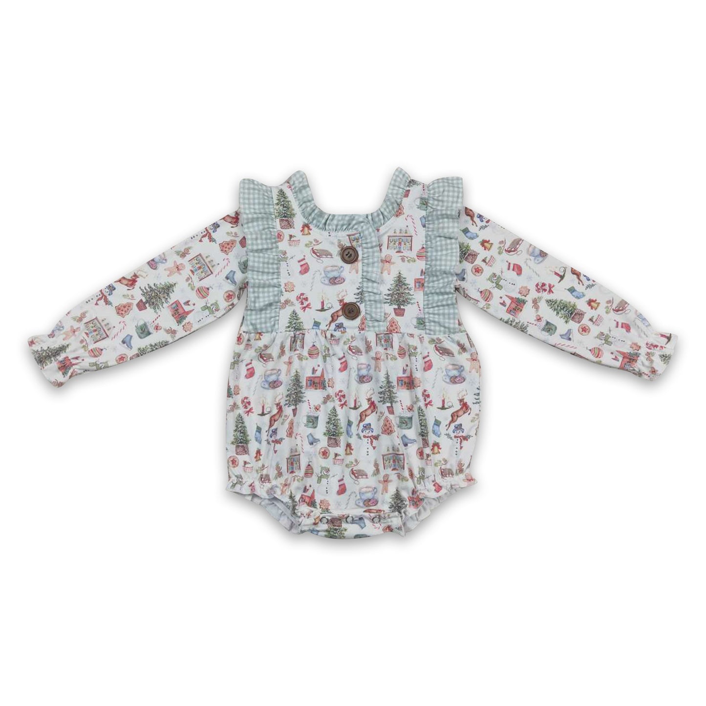 Snowman Christmas tree cake baby girls romper