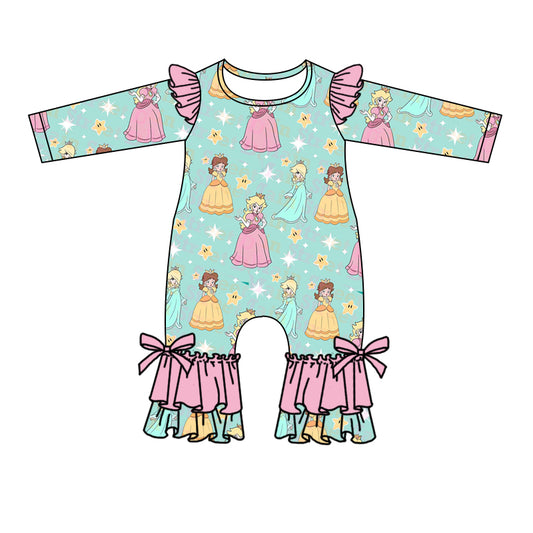 Long sleeves stars princess game baby romper